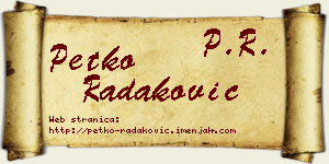 Petko Radaković vizit kartica